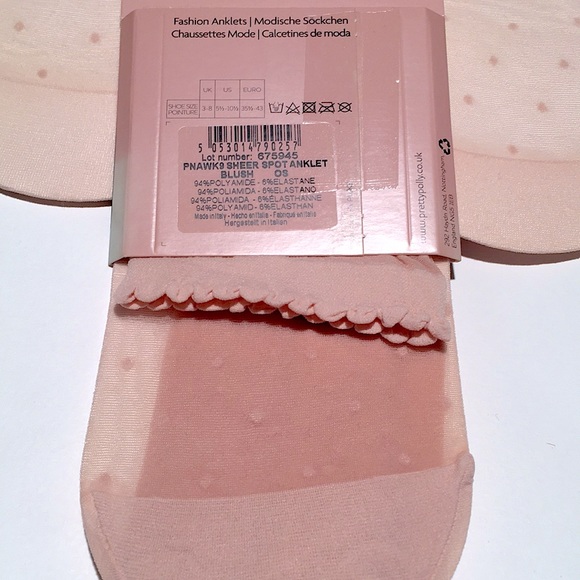 Pretty Polly pink micro polka dot sheer socks NWT - Picture 3 of 3